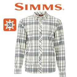 Simms BugStopper LS Shirt, Plaid Pearl Madras Plaid