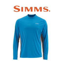 Simms Solarflex LS Crewneck Solid Cobalt