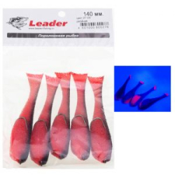 Рыбка поролоновая Leader оснащенная на двойнике 140 мм. Цвет 27 UV упак. 5 шт.