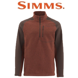 Simms Rivershed Sweater Quarter Zip Rusty Red