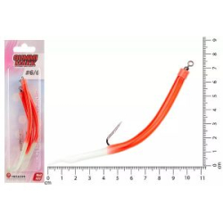 Крючок оснащенный кембриком HIGASHI Gummi Makk #6/0 (set-3pcs) (#01 Red)