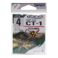 Одинарный крючок Owner Carp Taff Flyliner teflon №2 5шт (53272-02)