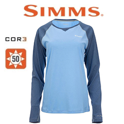 Simms Women's Solarflex Crewneck, Cornflower Heather