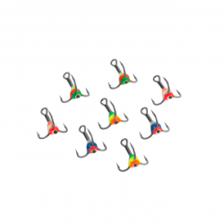 Тройник облитой с каплей и окуневым глазом STRIKE PRO №  6 8шт. (EH-BE#6)