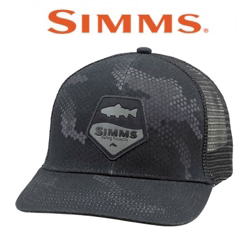 Simms Trout Patch Trucker Hex Camo Carbon