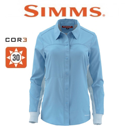 Simms Women's BiComp LS Shirt, Faded Denim