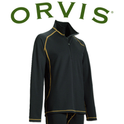 Orvis Thermaclime Sportwool Zip Neck Black