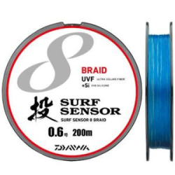 Леска плетеная Daiwa UVF Surf Sensor X8 200m #0.6 4.3kg.