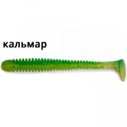 Силиконовая приманка Crazy Fish Vibro Worm 4.5" 77-115-7d-6 кальмар цв. lime-chart (лайм-шартрес)