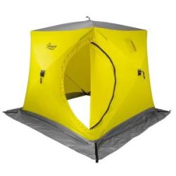 Палатка зимняя Premier Fishing Куб-3 желтый/серый (PR-WFSC-210YG)