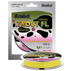 Леска полиэстер Benkei Trout PL 100m желтый fluo #05 (0,117mm), 1,22kg