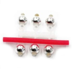 Микробисер "Яман" Латунь, d-3,2 мм, цв. серебряный, подвеска короткая (уп. 6 шт.)