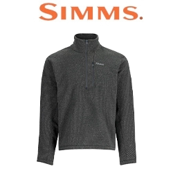 Simms Rivershed Half Zip Fleece, Black Heather