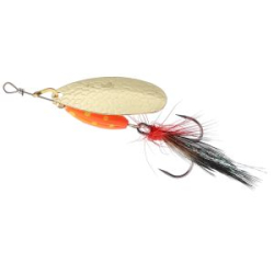 Блесна вращающаяся Mikado M-Grub с кисточкой №2 ( 7гр.) цвет GOLD/RED TIGER (PMB-GRU-2-RT-G)