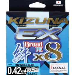 Шнур Owner Kizuna EX X8 Broad PE Invisible Blue 150м 0,29мм 24,0кг