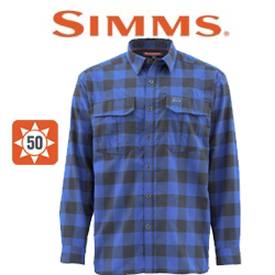 Simms Coldweather LS Shirt Rich Blue Buffalo Plaid