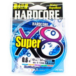 Плетеный шнур Duel PE Hardcore Super X8 200м 5Color # 1.2 (0.19мм) 12.0kg