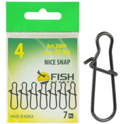 Застежка Fish Season Nice Snap, №4 (35 кг), (упак. 7 шт)