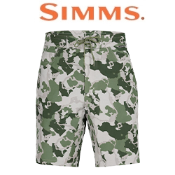 Simms Seamount Board Shorts, Regiment Camo Clover