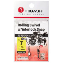 Карабин с вертлюгом HIGASHI Rolling Swivel w/Interlock Snap (#7)