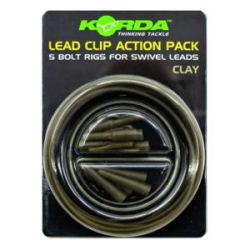 Набор безопасная клипса Korda Lead Clip Action Pack Clay KLCAPC