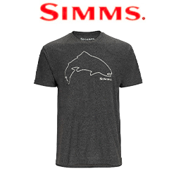 Simms Trout Outline T-Shirt, Charcoal Heather