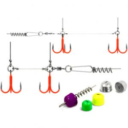 Оснастка цветной стингер со спиралью JIG Spring Soft Baits, размер L