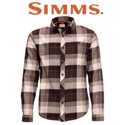 Simms Dockwear Cotton Flannel, Mahogany Red Plaid