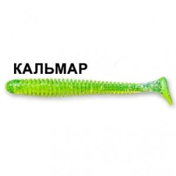Силиконовая приманка Crazy Fish Vibro Worm 3" 11-75-54-6 кальмар цв. green acid (зеленая кислота)