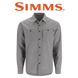 Simms Cutbank Chambray LS Shirt, Cinder Chambray