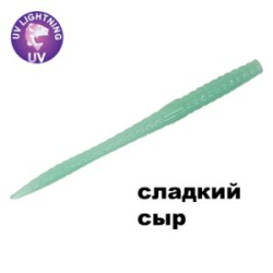 Силиконовая приманка Crazy Fish MF Classic Worm 2.8" 67-70-90-9 сладкий сыр цв. blue glowing (голубой светящийся)