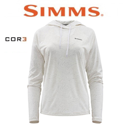 Simms Women's Solarflex Hoody Print, Eddy White