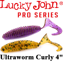 Lucky John Pro Series Ultraworm Curly 4"