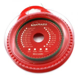 Поводковый материал «Namazu» 1х7, d-0,39 мм, L-10 м, цв. зеленый