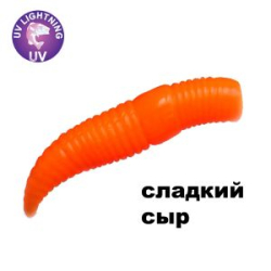 Силиконовая приманка Crazy Fish MF Baby Worm 1.2" 65-30-77-9 сладкий сыр цв. toxic orange (токсичный оранжевый)