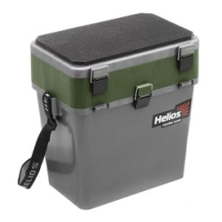 Ящик рыболовный зимний Helios (HS-IB-19-GH) серый/хаки