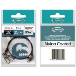 Поводок Контакт 1х7 Т30 кг L35 см (10пак*2шт)