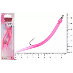 Крючок оснащенный кембриком HIGASHI Gummi Makk #4/0 (set-3pcs) (#06 Pink)