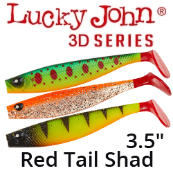 Lucky John 3D Series Red Tail Shad 3.5"