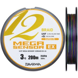 Шнур PE Daiwa UVF Mega Sensor 12EX + Si 12 Braid 200m цветная #2,0 16,2  кг.