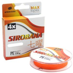 Шнур плетеный "Shii Saido" Sirobana 4X, L-150 м, d-0,405 мм, test-20,39 кг, orange