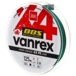 Леска плетеная Lucky John Vanrex BBS х4 Braid Moss Green 125/040