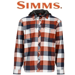 Simms Coldweather Hoody, Rusty Red Buffalo Plaid