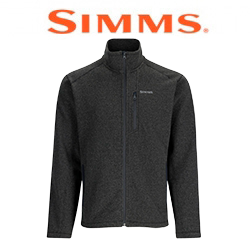 Simms Rivershed Full Zip Fleece Jacket, Black Heather