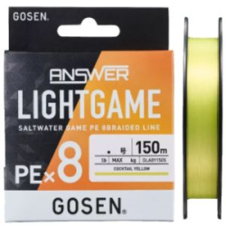 Шнур PE Gosen Answer LightGame PEx8 150m 0.3 8LB