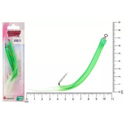 Крючок оснащенный кембриком HIGASHI Gummi Makk #6/0 (set-3pcs) (#04 Green)