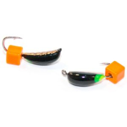 Мормышка Пингвин №2 (чл)+ куб латунь оранжевый(0,6)