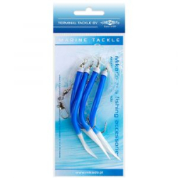 Готовая оснастка Mikado для морской ловли GUMMI MAKK RIG крючки 4 х №2/0 (красно-синий) (Арт.LS-A200-20)