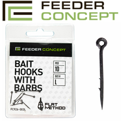 Feeder Concept Flat Method Bait Hooks With Barbs