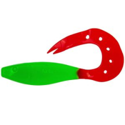 Силиконовая приманка Helios Kasandra 4,29"/10,9 см Lime & Red 5шт. (HS-34-021)